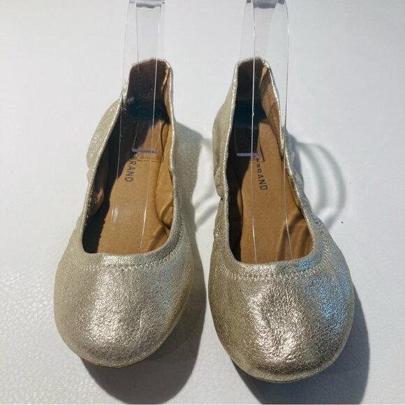 LUCKY BRAND Sz 8 Gold Ballet Elasticized Sides for Comfort Fit Slip On Flats NWT - Picture 2 of 11